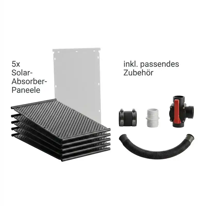 OKU Solar-Komplettset bis 10 m² | 5x Absorber 1002 | Inkl. Kugelhahn & Zubehör Echt